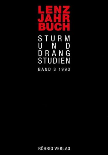 Imagen de archivo de Lenz-Jahrbuch. Sturm-und-Drang-Studien: 1993 a la venta por Pukkiware