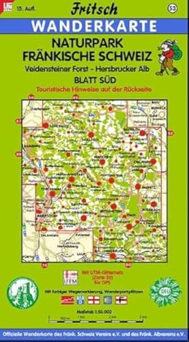 Beispielbild fr Fritsch Karten, Nr.53, Naturpark Frnkische Schweiz, Blatt Sd: Veldensteiner Forst - Hersbrucker Alb. Touristische Hinweise auf der Rckseite. Mit farbiger Wegemarkierung, Wanderparkpltzen zum Verkauf von medimops