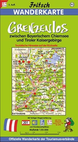 Beispielbild fr Fritsch Karten, Nr.95, Grenzenlos zwischen Knig und Kaiser, Bayerischem Chiemsee und Tiroler Kaisergebirge: Routenbeschreibung auf der Rckseite. Mit . und ausgewhlten Radwanderwegen zum Verkauf von medimops