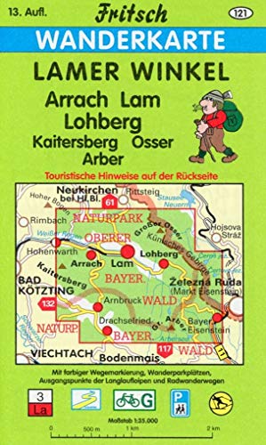 9783861161219: Lamer Winkel 1 : 35 000. Fritsch Wanderkarte: Arrach, Lam, Lohberg, Kaitersberg, Osser, Arber: 121