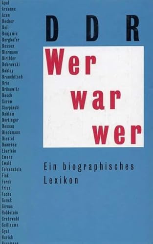 Wer war wer - DDR: Ein biographisches Lexikon Ein biographisches Lexikon - ÄŒerny, Jochen