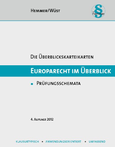 Beispielbild fr Europarecht im berblick: Die berblickskarteikarten. Prfungsschemata zum Verkauf von medimops