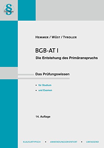 Beispielbild fr BGB-AT I . Entstehen des Primranspruchs zum Verkauf von rebuy recommerce GmbH