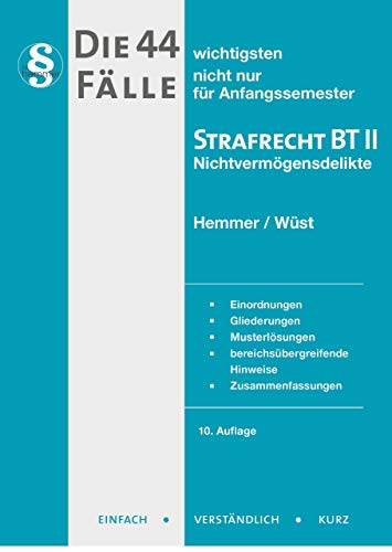 Stock image for Die 44 wichtigsten Flle Strafrecht BT II for sale by medimops