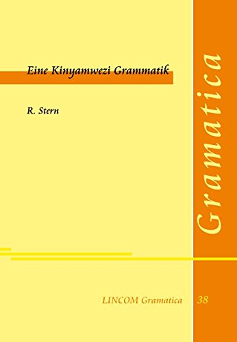 Imagen de archivo de Eine Kinyamwezi Grammatik a la venta por A Book By Its Cover