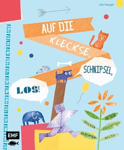 Imagen de archivo de Auf die Kleckse, Schnipsel, los!: Kritzeln, Frottagen, zeichnen, drucken, Kleckse gucken a la venta por medimops