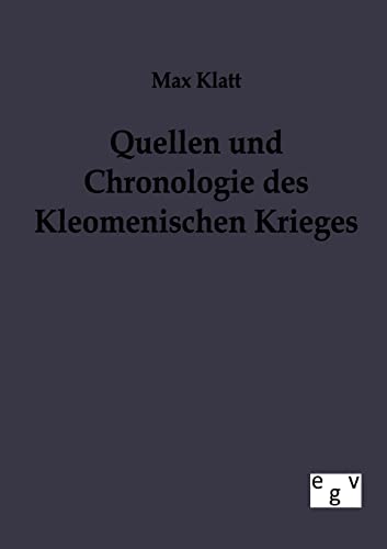 Stock image for Quellen und Chronologie des Kleomenischen Krieges for sale by Ria Christie Collections