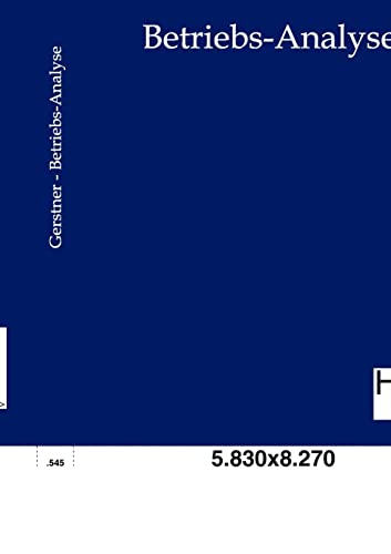 Imagen de archivo de Betriebs-Analyse a la venta por Chiron Media