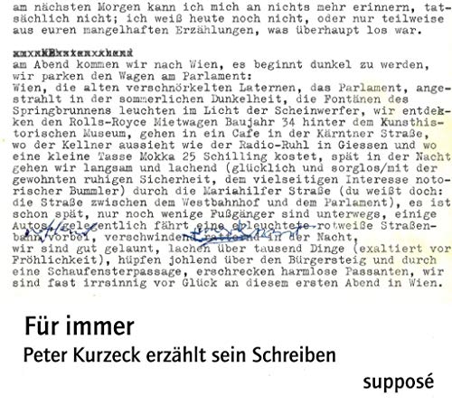 Stock image for Fr immer: Peter Kurzeck erzhlt sein Schreiben for sale by medimops