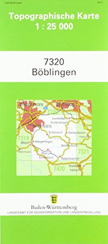 Beispielbild fr Topographische Karte Baden-Wrttemberg Bblingen: Mit UTM-Koordinaten bezogen auf d. WGS84/ETRS89 (Topographische Karte Baden-Wrttemberg, 7320) zum Verkauf von Buchpark