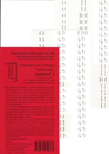Beispielbild fr DrckheimRegister SARTORIUS II - Internationale Vertrge, Europarecht zum Verkauf von Blackwell's