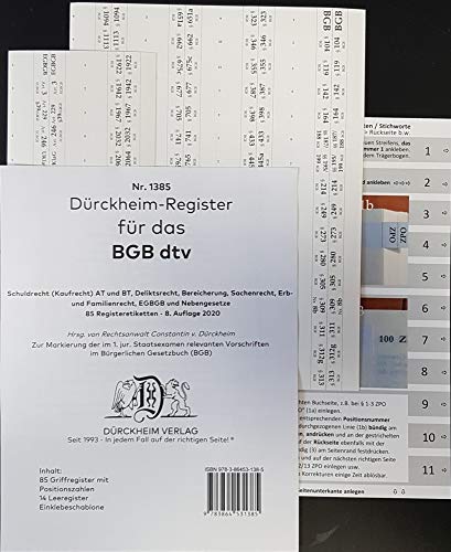 Beispielbild fr DrckheimRegister BGB im dtv 2023 zum Verkauf von Blackwell's