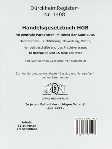 Beispielbild fr DrckheimRegister HGB im dtv (2022) zum Verkauf von Blackwell's