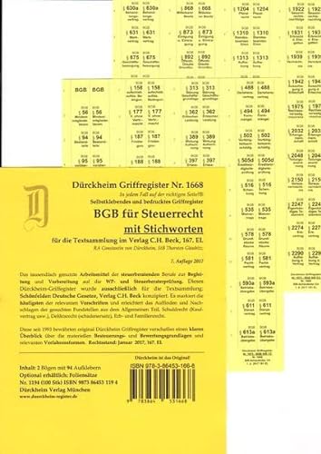 Beispielbild fr DrckheimRegister BGB im Steuerrecht 2022 MIT STICHWORTEN zum Verkauf von Blackwell's