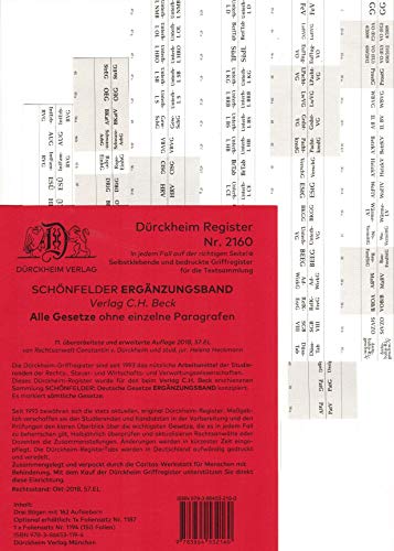 9783864532160: DrckheimRegister Ergnzungsband alleGesetze: 178 bedruckte und 10 freie Etiketten von Rechtsanwalt Constantin Drckheim