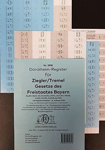 Beispielbild fr DrckheimRegister ZIEGLER TREMEL Gesetze Freistaat Bayern 2020 zum Verkauf von Jasmin Berger
