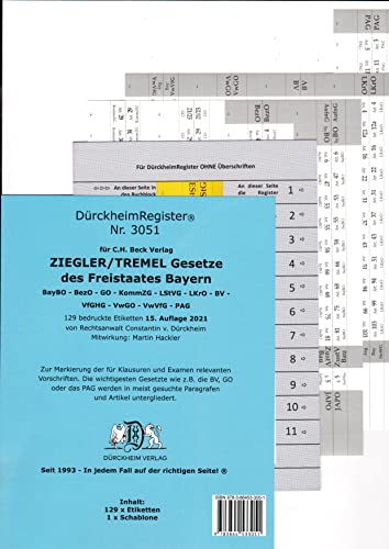 Beispielbild fr DrckheimRegister ZIEGLER TREMEL Gesetze Freistaat Bayern 2023 zum Verkauf von Blackwell's