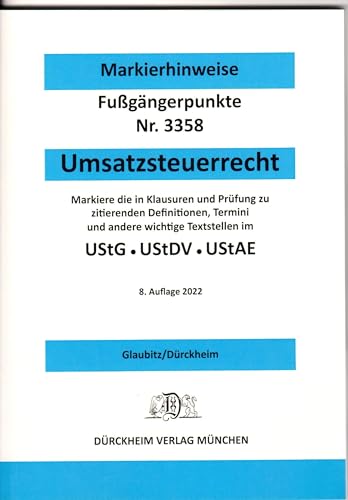 Beispielbild fr UMSATZSTEUERRECHT Drckheim-Markierhinweise/Fugngerpunkte fr das Steuerberaterexamen zum Verkauf von Blackwell's