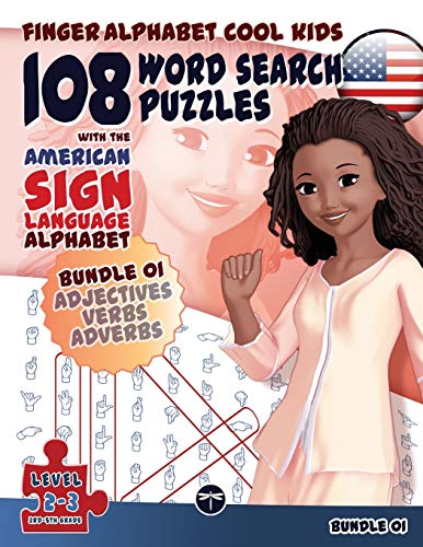 9783864691492: 108 Word Search Puzzles with The American Sign Language Alphabet: Bundle 01: Cool Kids Bundle 01: Adjectives, Verbs, Adverbs: 4 (Fingeralphabet Cool KIDS)
