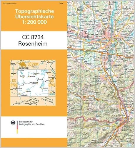 9783864820410: Rosenheim: Topographische Karte 1 : 200 000 CC8734