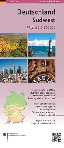 Stock image for Topographische Karte der Bundesrepublik Deutschland 1 : 500 000 Sdwest (N): bersichtskarte for sale by Book Deals