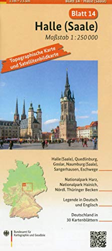 Stock image for Halle (Saale): Umgebungskarte mit Satellitenbild 1:250.000 for sale by GF Books, Inc.