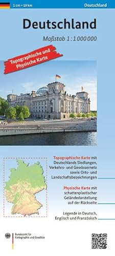Stock image for Deutschland 1: 1 000 000: Topographische und Physische Karte (Topographische Karten 1:1 000 000) for sale by medimops
