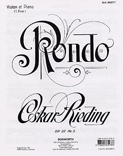 9783865435811: Oskar Rieding: Rondo for Violin and Piano Op.22 No.3