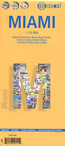 Stock image for Laminated Miami Map by Borch (English Edition) for sale by HPB-Emerald