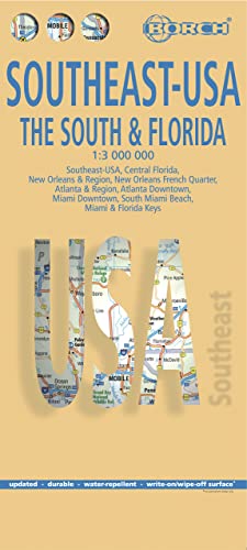 9783866093225: EE.UU Sureste - El Sur & Florida 1:3.000.000: Southeast-USA, Central Florida, New Orleans & Region, New Orleans French Quarter, Atlanta & Region, ... Miami Beach, Miami & Florida Keys (Borch Map)