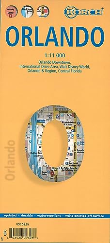 Borch Map Orlando : 1:11 000. Einzelkarten: Orlando Downtown 1:11 000, Central Florida 1:1 200 000, Orlando & Region 1:200 000, Walt Disney World 1:25 000, International Drive Area 1:25 000, USA administrative & time zones. Markier- u. abwischbar - Borch