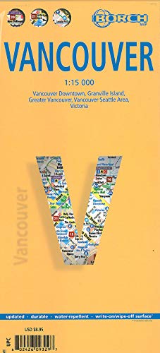 9783866093294: Laminated Vancouver Map by Borch (English, Spanish, French, Italian and German Edition)