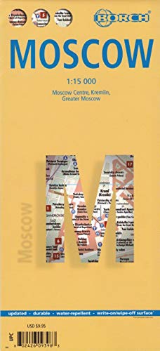 Stock image for Laminated Moscow Map by Borch (English, Spanish, French, Italian and German Edition) for sale by HPB-Diamond