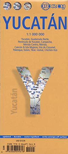 Imagen de archivo de Yucatan Map by Borch in English, Laminated (English, Spanish, French, Italian and German Edition) a la venta por Orion Tech