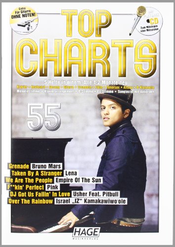 Top Charts 55 mit Playback CD: Newcomer, Titelverteidiger und Hitgaranten in einem Songbook