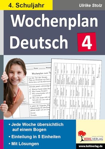 Beispielbild fr Wochenplan Deutsch 4. Schuljahr: Jede Woche bersichtlich auf einem Bogen zum Verkauf von medimops