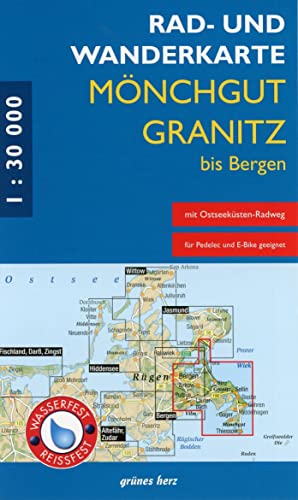 Beispielbild fr Rad- und Wanderkarte Mnchgut, Granitz, bis Bergen: Mit Binz, Sellin, Baabe, Ghren, Gager, Middelhagen, Thiessow. Mastab 1:30.000. Wasser- und reifest. zum Verkauf von medimops