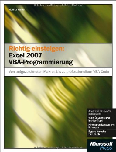 9783866452091: Richtig Einsteigen: Excel 2007 mit VBA - Programmierung