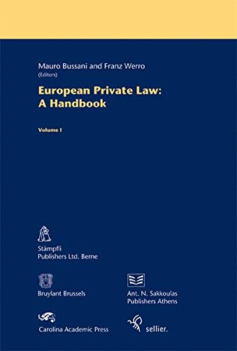 9783866531215: European Private Law: A Handbook. Volume 1: Volume 1
