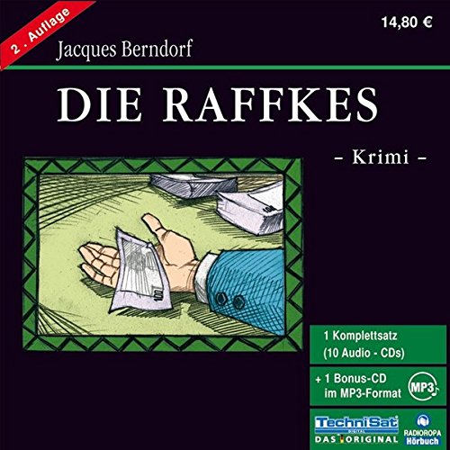 Die Raffkes Krimi. 1 Komplettsatz mit 10 Audio-CDs + 1 Bounus-CD im MP3-Format.