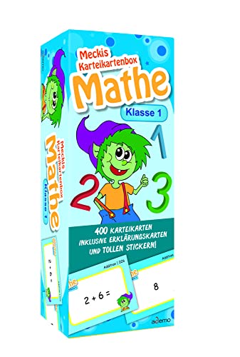 Karteibox Mathe Klasse 1: mit 400 farbigen Karteikarten und tollen Stickern - ademo Verlag