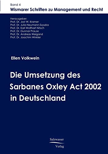 9783867410168: Die Umsetzung des Sarbanes Oxley Act 2002 in Deutschland (German Edition)