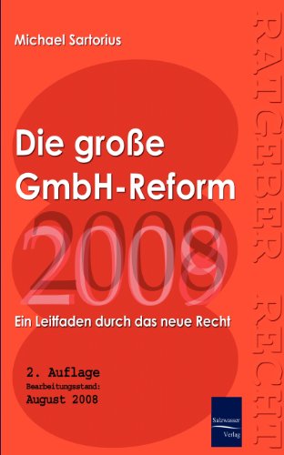 Imagen de archivo de Die gro e GmbH-Reform 2008/2009 a la venta por Ria Christie Collections