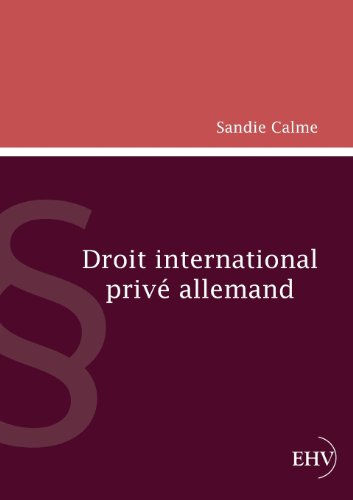 Imagen de archivo de Droit International Prive Allemand a la venta por Ria Christie Collections