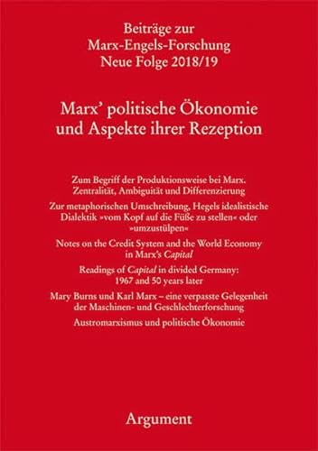 Marx' politische Ökonomie und Aspekte ihrer Rezeption. - Unknown Author