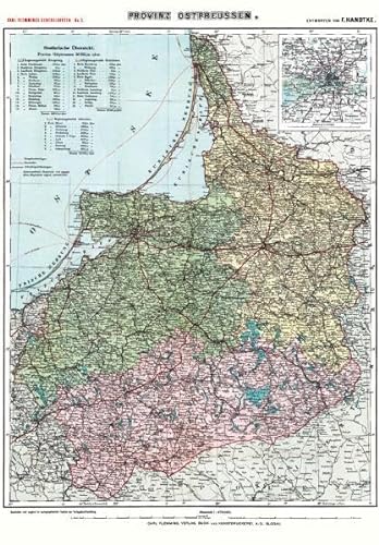 9783867771924: Historische Karte: Provinz Ostpreussen um 1910 (Plano): Provinz Ostpreussen. Carl Flemmings Generalkarten No. 3.