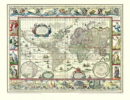 Stock image for Historische WELTKARTE 1635 - Willem Janszoon Blaeu (Plano) for sale by Blackwell's