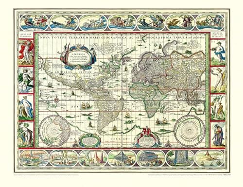 9783867776103: Historische WELTKARTE 1635 - Willem Janszoon Blaeu (Plano): Originalinschrift der World Map: Nova Totius Terrarum Orbis Geographica Ac Hydrographica Tabula