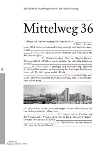 Beispielbild fr Vernetzte Gesellschaft. Mittelweg 36, Zeitschrift des Hamburger Instituts fr Sozialforschung, Heft 4/2013 zum Verkauf von medimops