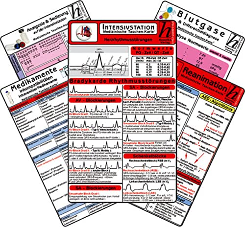 Beispielbild fr Intensiv-Station Karten-Set - Analgesie & Sedierung, Blutgase & Differentialdiagnose, Herzrhythmusstrungen, Inkompatibilitten intravenser Medikamente, Reanimation zum Verkauf von medimops